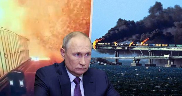 Putin prolomil mlčení k explozi mostu na Krym: Z útoku obvinil ukrajinskou tajnou službu