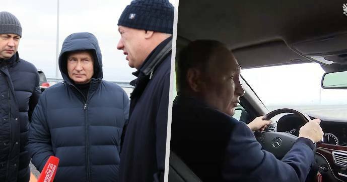 Vladimir Putin se projel po Kerčském mostě