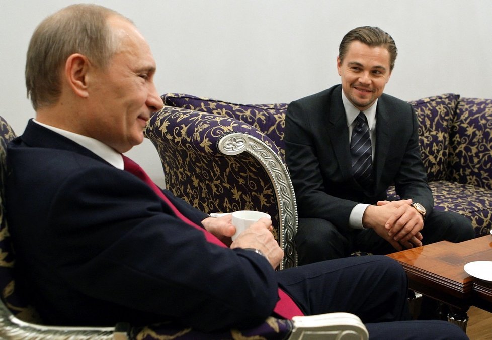 Leonardo DiCaprio a Vladimir Putin v roce 2010