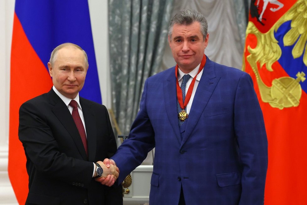 Vladimir Putin a Leonid Sluckij
