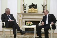 Zeman se v Číně setká s Putinem, oznámil Kreml. Kalousek ho má za nemocného muže
