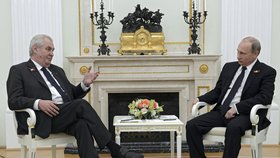 Prezident Miloš Zeman na jednání v Moskvě s Vladimirem Putinem