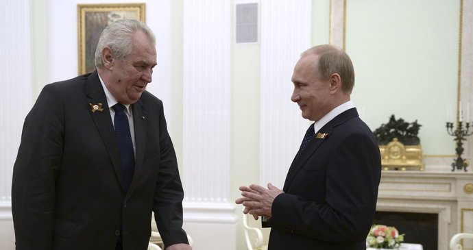 Prezident Miloš Zeman na jednání v Moskvě s Vladimirem Putinem