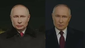 Vladimir Putin při projevu na nový rok 2022 a 2024