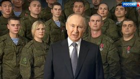 Vladimir Putin při projevu na nový rok 2023