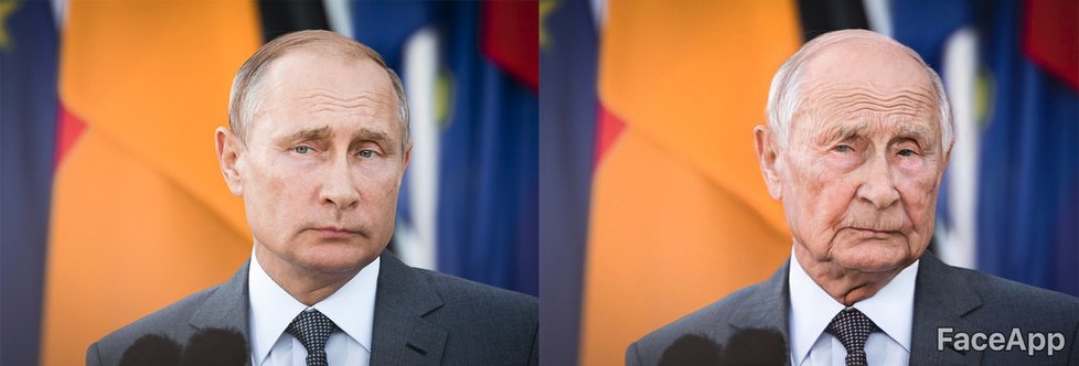 Ruský prezident Vladimir Putin jako sešlý důchodce