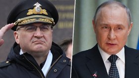 Ruský prezident Vladimir Putin a velitel černomořské flotily Igor Osipov.