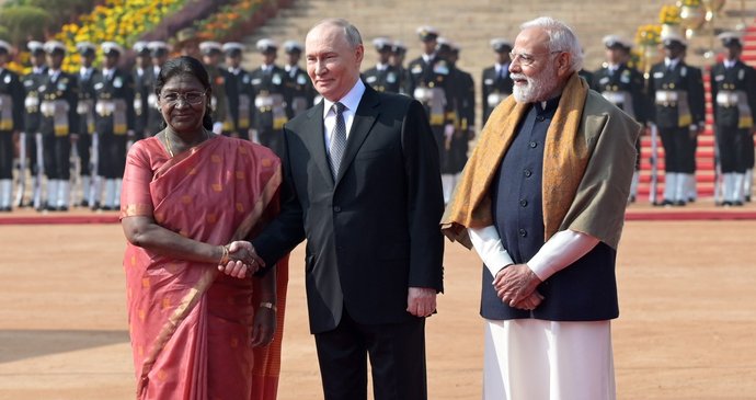 Vladimir Putin během návštěvy Indie (prosinec 2025)
