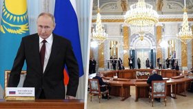 Vladimir Putin na neformálním summitu lídrů Společenství nezávislých států v Petrohradu (7.10.2022)