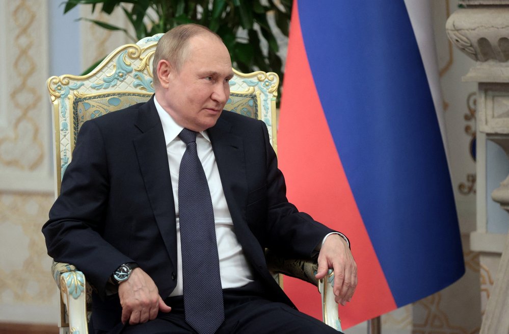 Vladimir Putin při návštěvě Tádžikistánu (28. 6. 2022)
