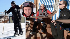 Vladimir Putin vyrazil na kontrolu na olympijské sjezdovky. Společnost mu na svahu i u svařáku dělal premiér Medveděv