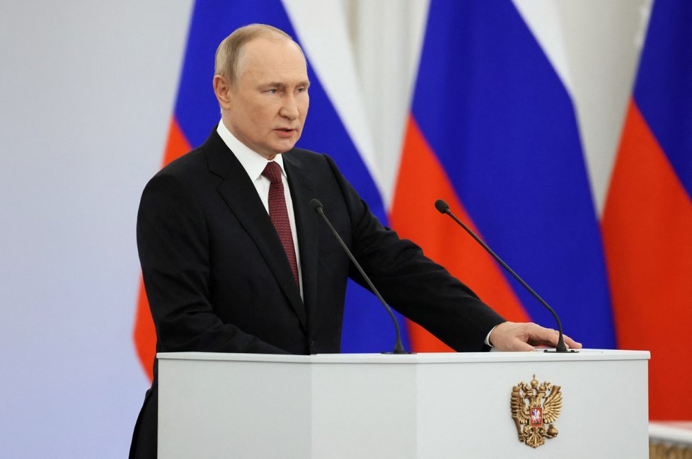 Vladimir Putin na slavnostní ceremonii k anexi ukrajinských území (30. 9. 2022)