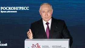 Vladimir Putin na Východním ekonomickém fóru ve Vladivostoku (3. 9. 2026).
