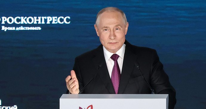 Vladimir Putin na Východním ekonomickém fóru ve Vladivostoku (3. 9. 2026).