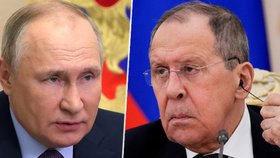 Ruský prezident Vladimir Putin a ruský ministr zahraničí Sergej Lavrov.