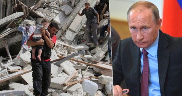 Tvrdá kritika z EU: Putin nedrží slovo. Ze Sýrie dělá peklo, kde umírají děti