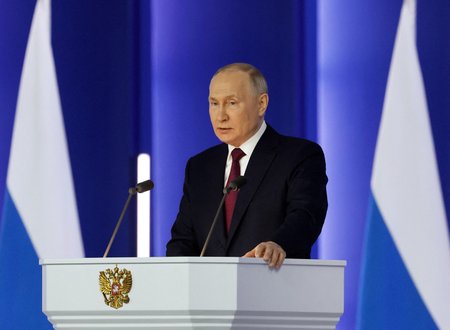Projev ruského prezidenta Vladimira Putina k výročí války na Ukrajině (21.2.2022)