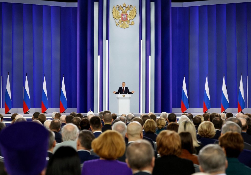 Projev ruského prezidenta Vladimira Putina k výročí války na Ukrajině (21. 2. 2022)
