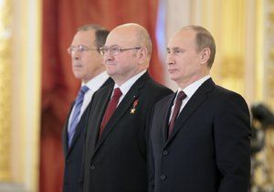 Vladimír Remek po boku ruského prezidenta Vladimira Putina