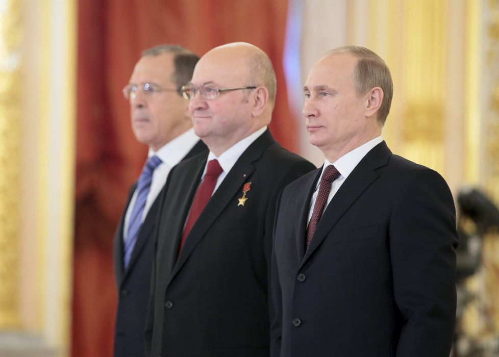 Vladimír Remek po boku ruského prezidenta Vladimira Putina