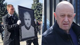 Pohřeb prominentního vojenského blogera Vladlena Tatarského: Jevgenij Prigožin (8.4.2023)