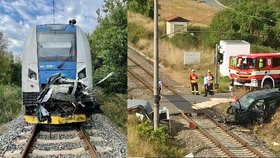 Vážná nehoda na Plzeňsku: Vlak smetl na přejezdu dodávku převážející krávu