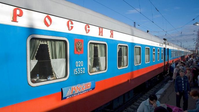 Vlak na transsibiřské magistrále v Rusku