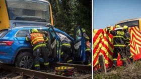 U Frýdku se zranil Kodiaq s vlakem. Řidička bojuje o život