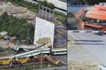 Dvě katastrofické nehody ve Studénce - srážka s kamionem a pád mostu na železnici