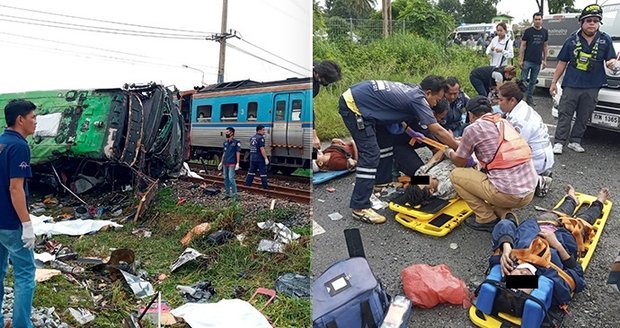 Strašné neštěstí! Při srážce autobusu s vlakem zemřelo nejméně 18 lidí