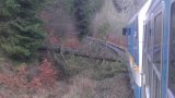 Vlak narazil u Moravského Berouna do spadlého stromu. Řidiče trápí sníh, déšť a vítr 