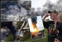 Nehoda vlaku s chemikáliemi: Obrovský výbuch, vytrhané koleje a zbořené domy!