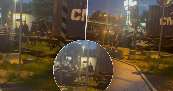 Kluci ve Zlíně přelézali přes jedoucí vlak.