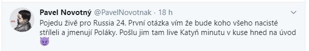 Pavel Novotný o vystoupení v ruské televizi.