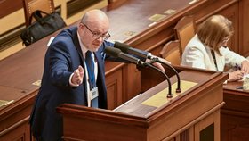 Ministr zdravotnictví Vlastimil Válek (TOP 09) ve Sněmovně (květen 2024)