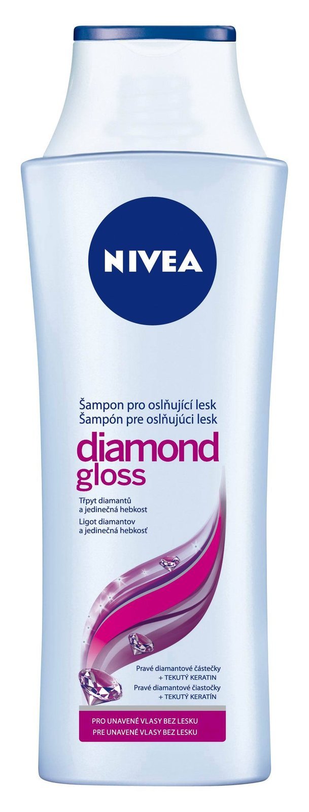 Šampon pro oslňující lesk Diamond Gloss, Nivea, 400 ml od 84 Kč.