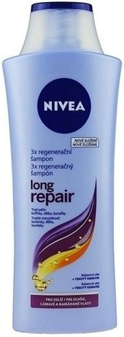 Nivea Long Repair Shampoo, 79 Kč (400 ml), koupíte v síti drogerií