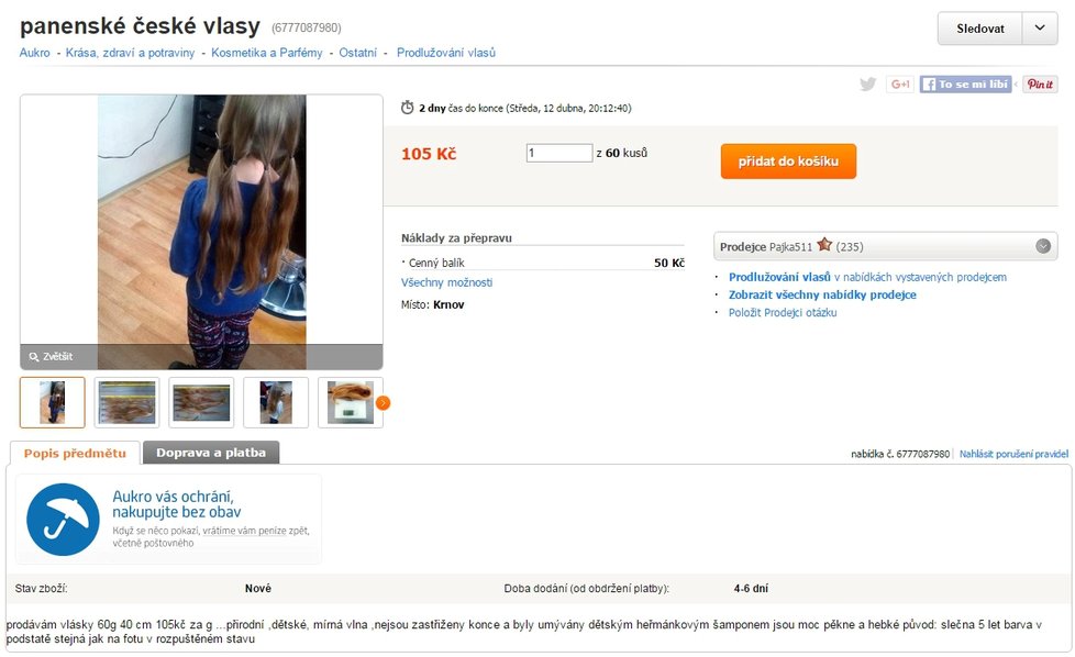 Přes internet se v Česku prodávají i dětské vlasy.