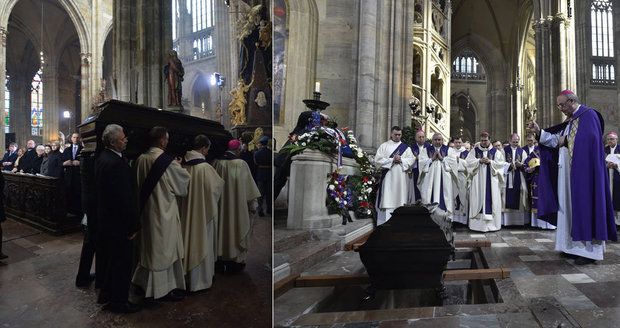 Tělo kardinála Vlka bylo uloženo do hrobky. Loučit se přišly davy lidí i cizinci
