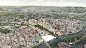 V těchto místech by měla stát nová budova filharmonie na břehu Vltavy. 