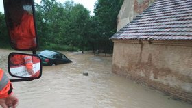 Lokální povodeň v Kotovicích na jižním Plzeňsku.