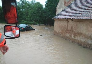 Lokální povodeň v Kotovicích na jižním Plzeňsku.