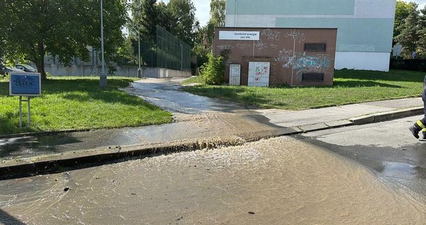 V Kovářově ulici  došlo k prasknutí vodovodní trubky, kvůli níž byly vytopeny přízemní patra domu. (19. září 2023)
