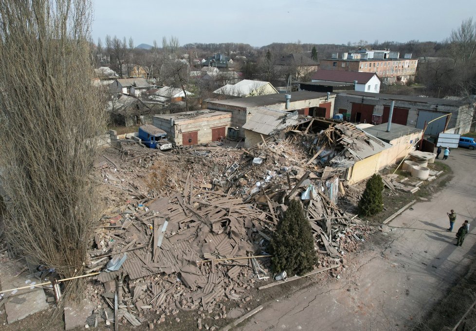 Ruiny vodárny v Doněcku (22. 3. 2023)