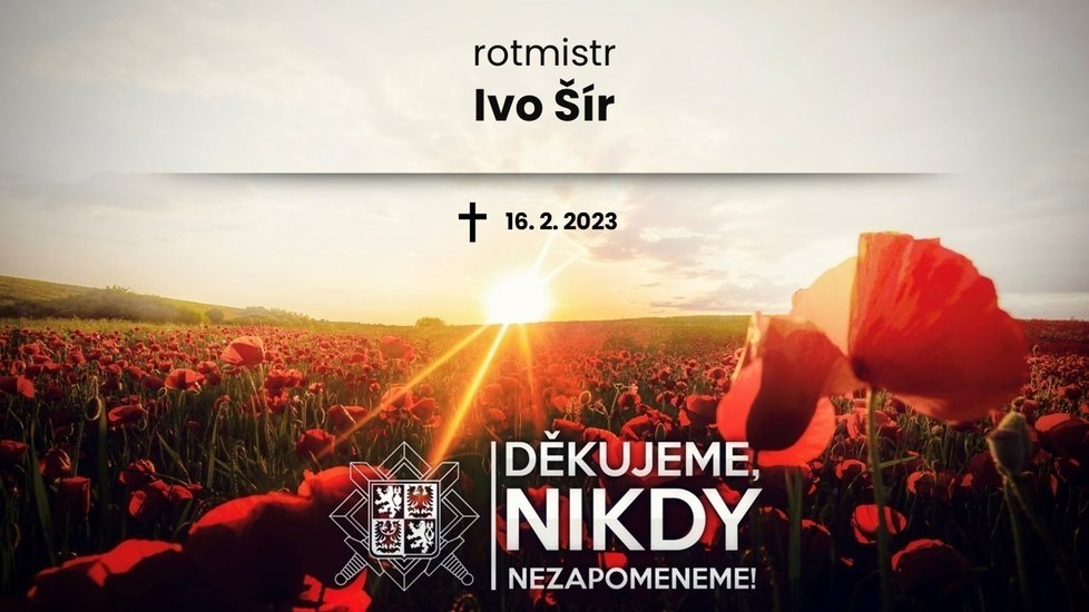 Voják Ivo Šír zemřel po dlouhém boji s následky vážného úrazu.