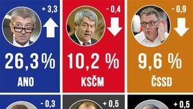 Volební preference podle Phoenix research na říjen 2017. Průzkumu se zúčastnilo 1078 lidí z celé ČR. TOP 09 je v tabulce výše než KDU-ČSL, protože mají sice shodné volební preference, ale volební potenciál má TOP 09 vyšší.