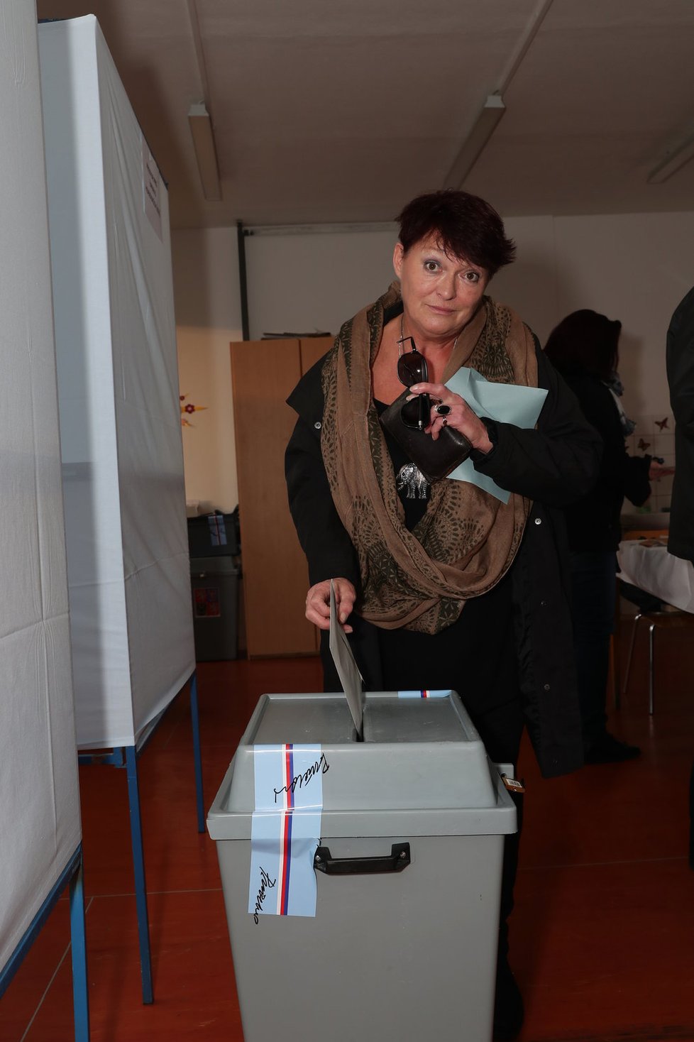 Herečka Valérie Zawadská u voleb