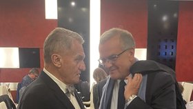 Štáb Spolu: Bohuslav Svoboda (ODS) a Miroslav Kalousek (TOP 09) (9.10.2021)