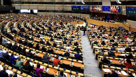 Europarlament v Bruselu (duben 2024)