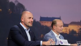 Krajská debata Blesku 2020: Zleva Josef Bernard (za STAN), Zdeněk Štefek (KSČM)